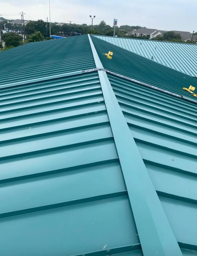 Green commercial metal roof ridge and valley for Metal Roof Repair in Sahuarita